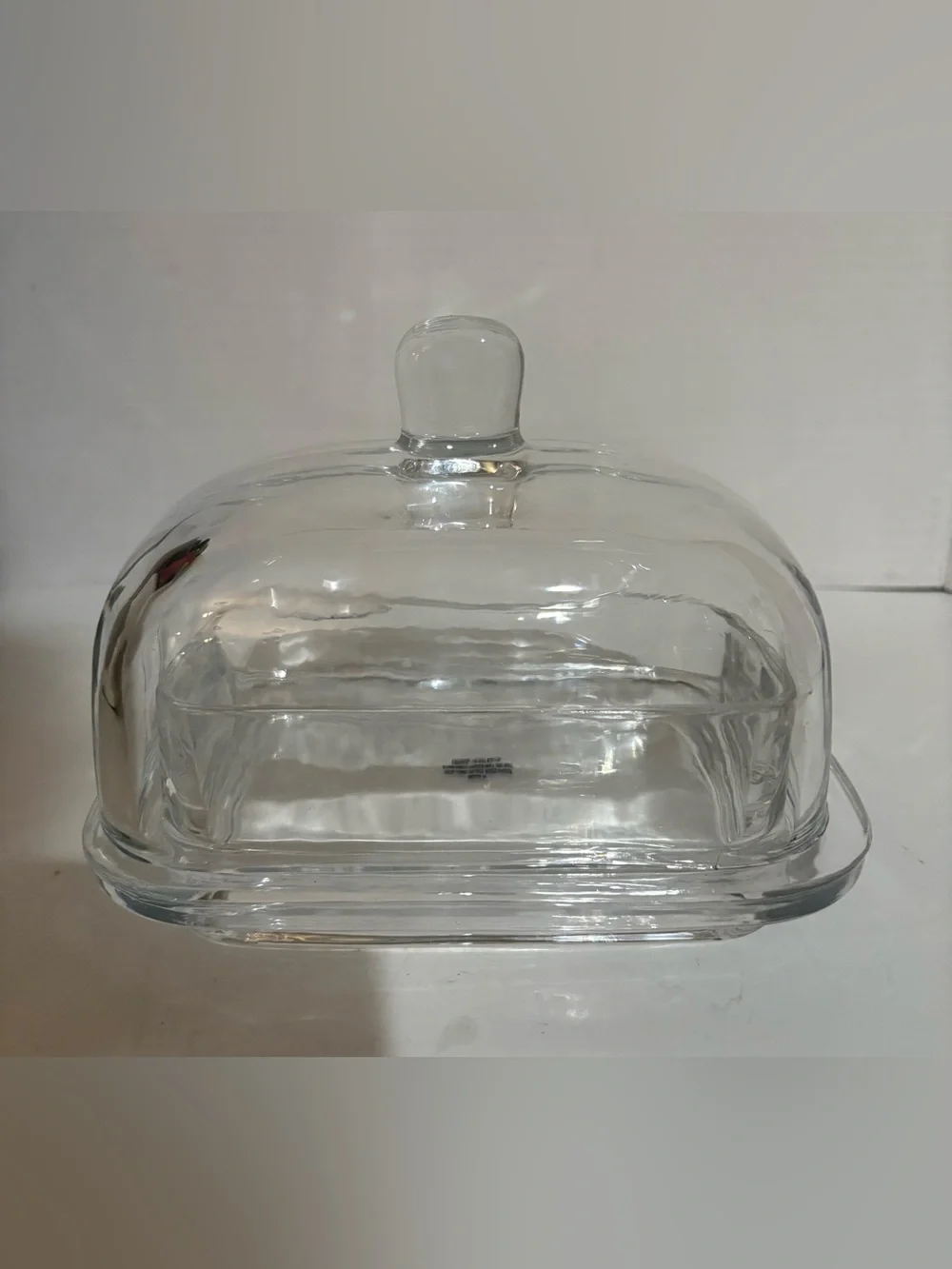 Abbott Glass Butter Dish with Dined Lid